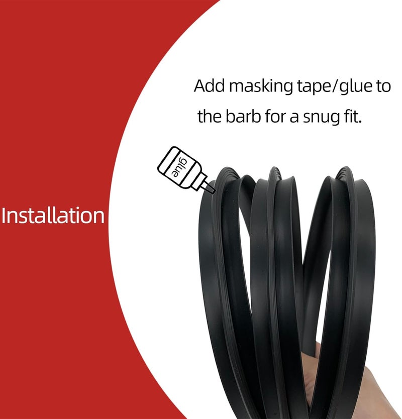 Aroilder T Rubber Trim Molding, Fit 3/4 inch Edge, Shelf Edging Banding, Center Barb Tee Moulding for Tables, Floor Transition Strip, Machines Decorative, Black, 20FT - Image 5